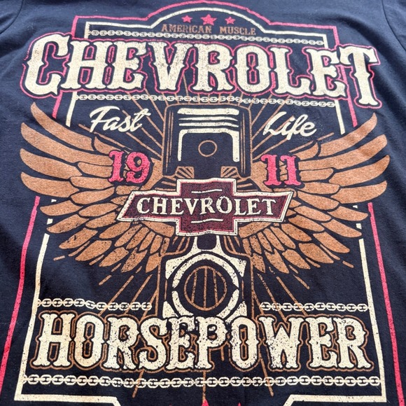 chevrolet Other - Chevrolet Graphic T-Shirt Mens Large Black Cotton Horsepower American Muscle Tee